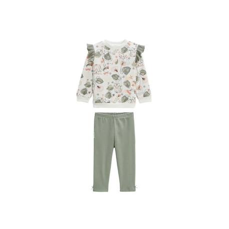 Ensemble bébé sweat en molleton et legging Lily VERT 1 - vertbaudet enfant 