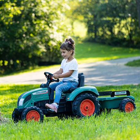 Tracteur à pédales Farm Lander avec remorque - FALK - Dès 3 ans - 100% Fabriqué France - Contient 60% de plastique recyclé VERT 3 - vertbaudet enfant 