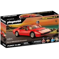 Jouet-Jeux d'imagination-Figurines, mini mondes, héros et animaux-PLAYMOBIL 71343 Magnum Ferrari 308GT, Voiture de collection, Classic Cars, 48 pièces