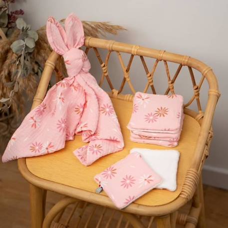 Lingettes bébé lavables - SEVIRA KIDS - Collection Rosella - Rose - Lot de 8 - Gaze de coton ROSE 2 - vertbaudet enfant 