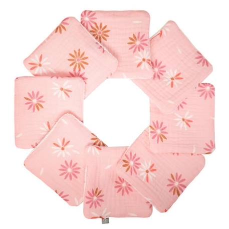 Lingettes bébé lavables - SEVIRA KIDS - Collection Rosella - Rose - Lot de 8 - Gaze de coton ROSE 1 - vertbaudet enfant 