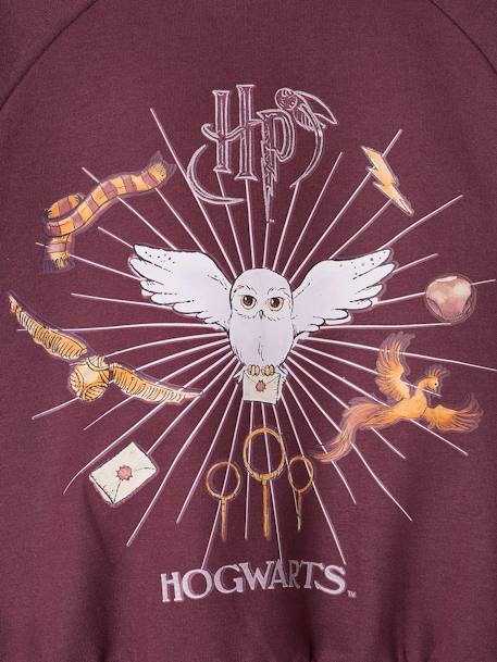 Sweat Harry Potter® fille motif Hedwige avec détails glitter prune 3 - vertbaudet enfant 