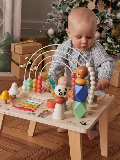 Table d'éveil musicale bois FSC® LES ANIMAUX JOYEUX bois 1 - vertbaudet enfant 