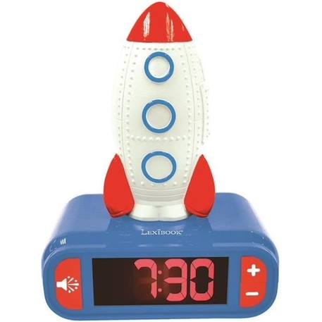 Réveil avec veilleuse fusée - LEXIBOOK - Effets sonores de l'espace - Écran LCD - Pour enfant à partir de 3 ans BLEU 1 - vertbaudet enfant 