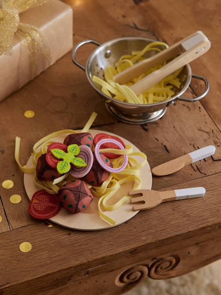 Set de spaghettis en bois FSC® et feutrine jaune 1 - vertbaudet enfant 