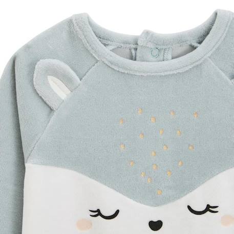 Pyjama bébé 2 pièces en velours avec pieds Alma BLEU 3 - vertbaudet enfant 