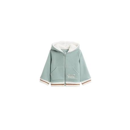 Sweat-shirt à capuche bébé en molleton Alma BLEU 1 - vertbaudet enfant 