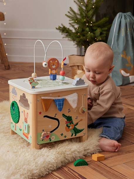 Cube d'activités sensoriel en bois FSC® Les animaux joyeux 1 - vertbaudet enfant 