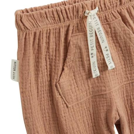 Pantalon bébé en gaze de coton Petit Envahisseur MARRON 3 - vertbaudet enfant 