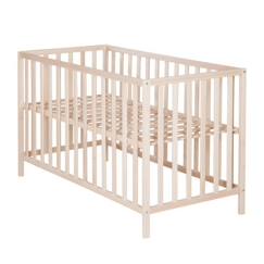 Chambre et rangement-Chambre-Lit bébé, lit enfant-ROBA Lit Bébé Cosi 60x120 cm tout Barreaux - Réglable en Hauteur - Hêtre Massif Bio - Finition Naturelle