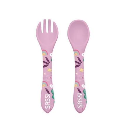 Set fourchette et cuillère en silicone Animaux LICORNE ROSE 2 - vertbaudet enfant 