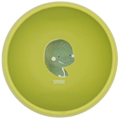 Bol en silicone avec ventouse Animaux DINO VERT 2 - vertbaudet enfant 