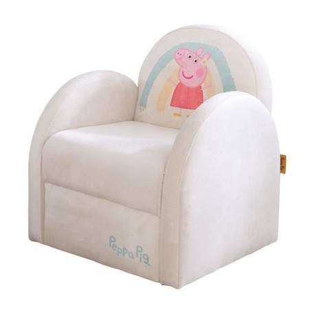 ROBA Fauteuil Bébé en Velours Peppa Pig - Fauteuil Club pour Enfant - Assise Confortable avec Accoudoirs - Beige BEIGE 1 - vertbaudet enfant 