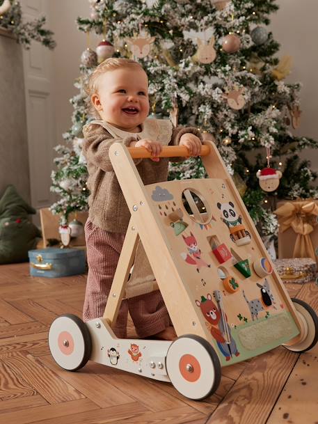 Chariot de marche pliable Les animaux joyeux en bois FSC® bois 5 - vertbaudet enfant 