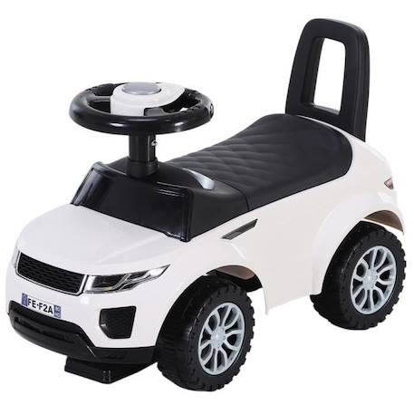 Porteur Enfants Voiture HOMCOM - Blanc - Coffre et klaxon - 4 roues - 12-36 mois JAUNE 1 - vertbaudet enfant 