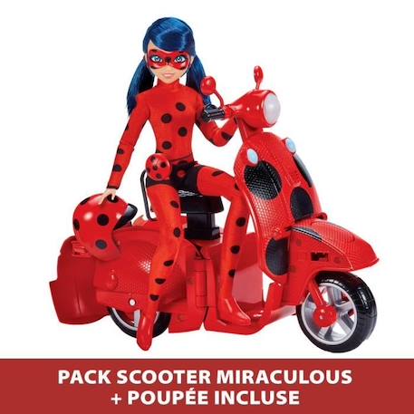 Scooter Miraculous Switch'n go + poupée articulée Ladybug Lucky Charm BANDAI 26 cm - P50668 ROUGE 2 - vertbaudet enfant 