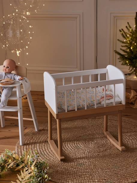 Lit berceau pour poupon en bois FSC® blanc 1 - vertbaudet enfant 