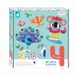 Jouet-Coffret Loisir Créatif Enfant JANOD - My Arts & Crafts - 9 Réalisations - Stickers et Coloriages