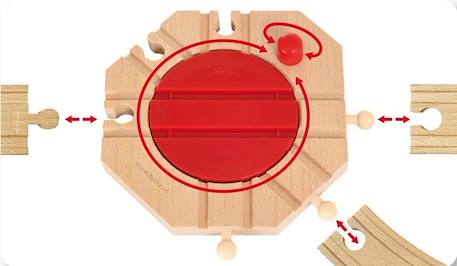 Plaque tournante mécanique BRIO 33361 pour circuit de train en bois dès 3 ans ROUGE 4 - vertbaudet enfant 