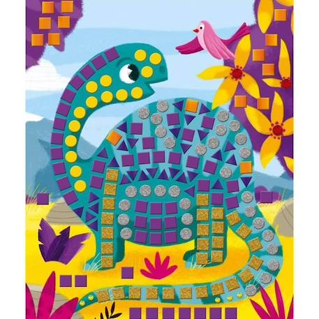 Kit Créatif - Janod - Mosaïques Dinosaures - Jaune - Enfant - 4 ans et plus BLEU 1 - vertbaudet enfant 