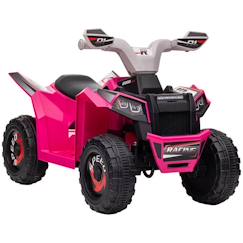 Quad électrique HOMCOM pour enfants véhicule à batterie 6V avec marche avant et arrière 70L x 41,5l x 48,5H cm Rose  - vertbaudet enfant