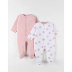 Bébé-Pyjama, surpyjama-Ensemble de 2 pyjamas 1 pièce écru/blush