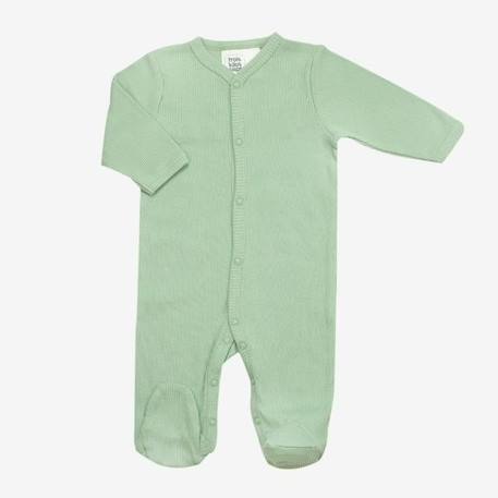 Pyjama - TROIS KILOS SEPT - Bébé Mixte - Vert sauge - Blanc - Maille côtelée BEIGE+BLANC 5 - vertbaudet enfant 