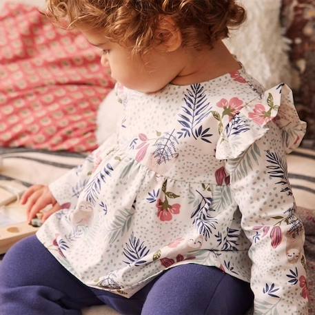 Ensemble bébé blouse et pantalon en molleton Naya BLEU 4 - vertbaudet enfant 