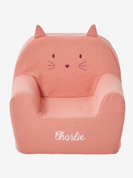 Fauteuil en mousse personnalisable Chat vieux rose 4 - vertbaudet enfant 