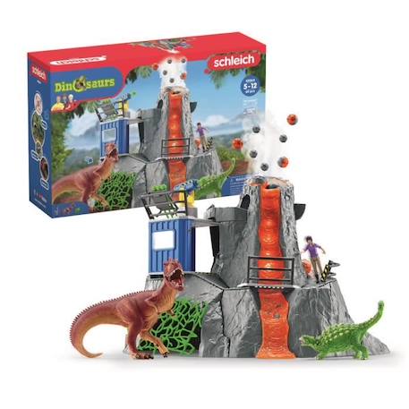 Expédition au grand Volcan, 1 figurine de chercheuse et 2 jouets dinosaures, Pour enfants dès 5 ans, Schleich 42564 DINOSAURS GRIS 1 - vertbaudet enfant 