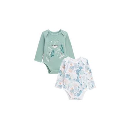 Lot de 2 bodies bébé manches longues Roméo BLEU 1 - vertbaudet enfant 