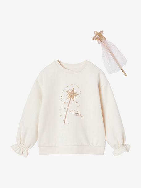 Fille-Pull, gilet, sweat-Coffret de Noël "baguette magique" fille sweat + baguette