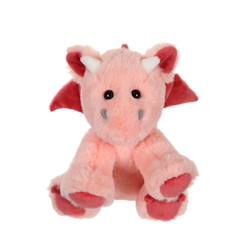 Jouet-Premier âge-Peluches-Dragon Trendy Rose Poudré - 16 cm