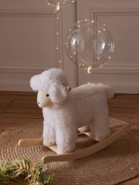 Mouton à bascule en bois FSC® blanc 1 - vertbaudet enfant 