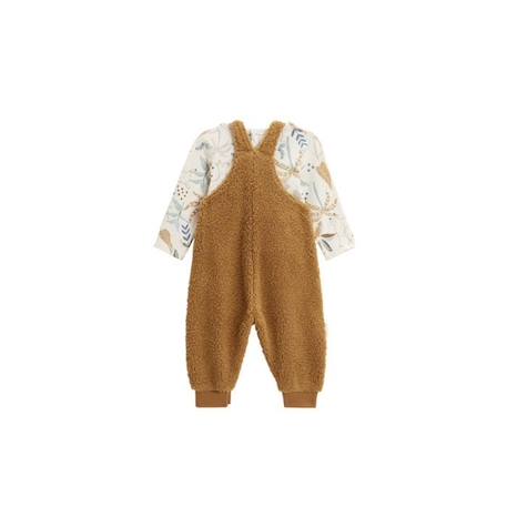 Ensemble salopette bébé en sherpa et t-shirt Lamascotte MARRON 2 - vertbaudet enfant 