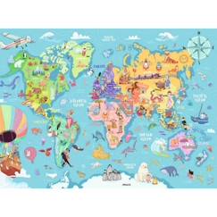 Jouet-Puzzle 100 pièces XXL Ravensburger La carte du monde - Voyage et cartes