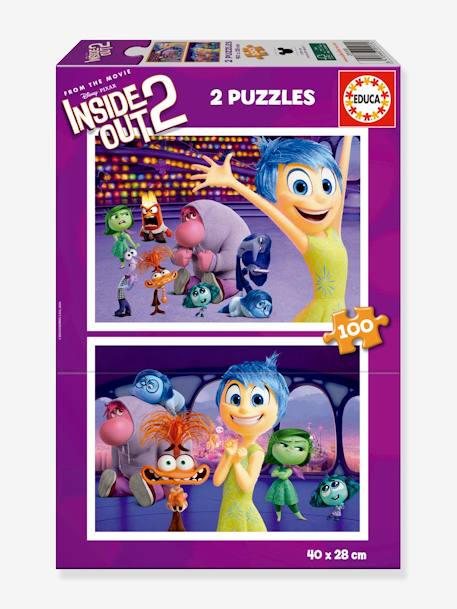 Puzzle 2x100P vice et versa (inside out) EDUCA violet 1 - vertbaudet enfant 