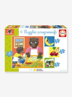 Jouet-Jeux éducatifs-Lot de 4 puzzles progressifs de 15 à 25 pièces Petit Ours Brun EDUCA