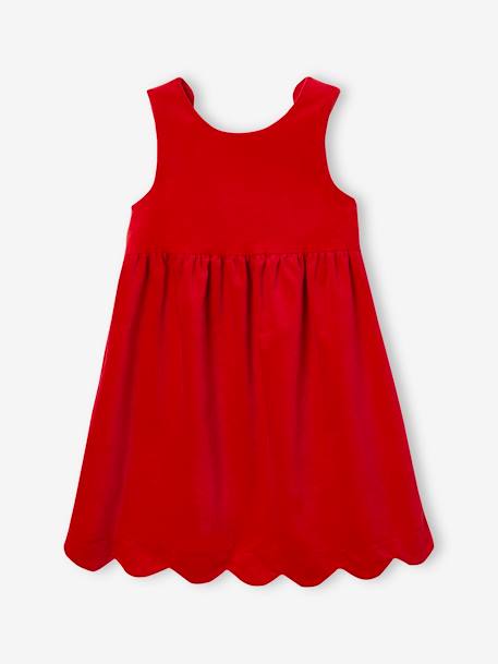 Robe de fête en velours lisse fille noeud au dos BLEU FONCE UNI+rouge 12 - vertbaudet enfant 