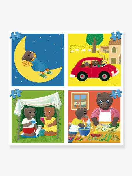 Lot de 4 puzzles progressifs de 15 à 25 pièces Petit Ours Brun EDUCA vert 2 - vertbaudet enfant 