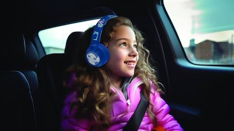 Casque lumineux pliable Bluetooth® et filaire avec un design 3D de l'univers de Stitch avec limitation du volume MULTICOLORE 4 - vertbaudet enfant 