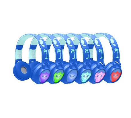 Casque lumineux pliable Bluetooth® et filaire avec un design 3D de l'univers de Stitch avec limitation du volume MULTICOLORE 3 - vertbaudet enfant 