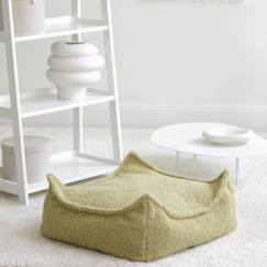 Chambre et rangement-Chambre-Pouf enfant carré bouclette BOUCLYN vert matcha