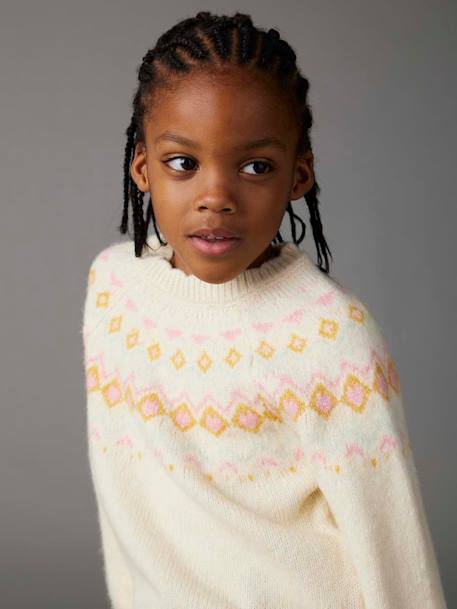 Pull jacquard fille  - vertbaudet enfant