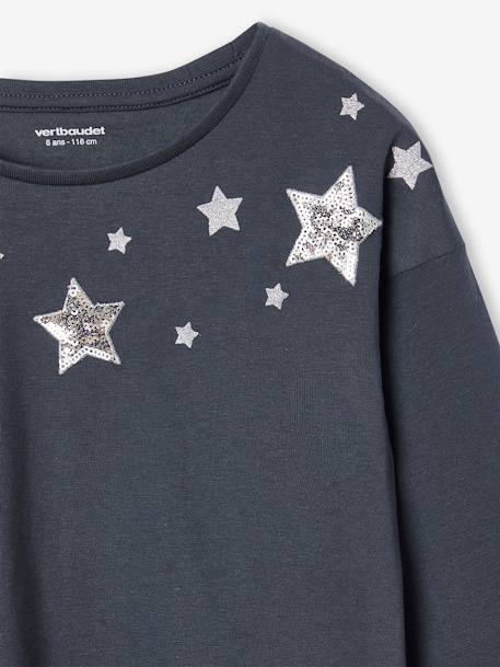 T-shirt de Noël étoiles brillantes fille anthracite 3 - vertbaudet enfant 