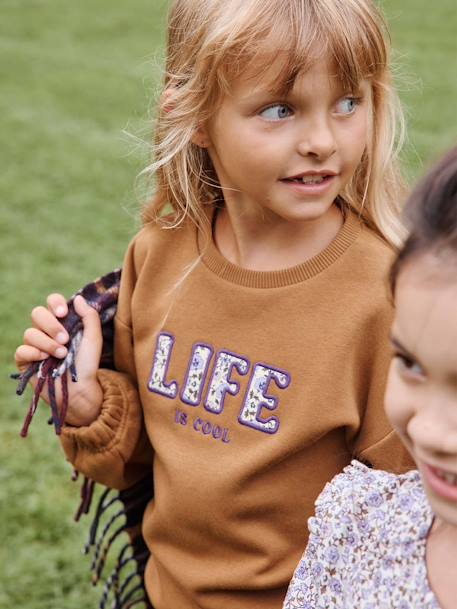 Sweat ' Life is cool' fille bronze 6 - vertbaudet enfant 