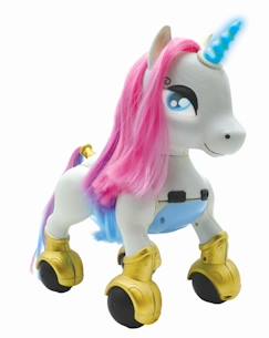 Jouet-Jeux d'imagination-Figurines, mini mondes, héros et animaux-Power Unicorn Ma licorne robot savante programmable et tactile qui dance, marche, fait des cabrioles avec télécommande