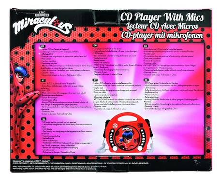 Lecteur CD portable avec 2 microphones Miraculous ROUGE 4 - vertbaudet enfant 