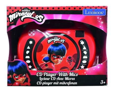 Lecteur CD portable avec 2 microphones Miraculous ROUGE 3 - vertbaudet enfant 