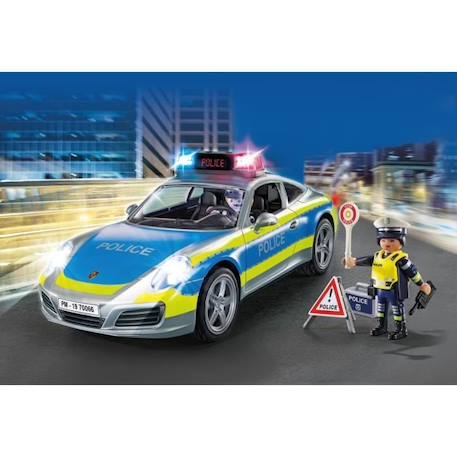 PLAYMOBIL 70066 Porsche 911 Carrera 4S Police, 2 policiers et accessoires, Effets sonores et lumineux, Dès 4 ans BLEU 3 - vertbaudet enfant 